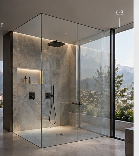 Cancel de baño de cristal templado